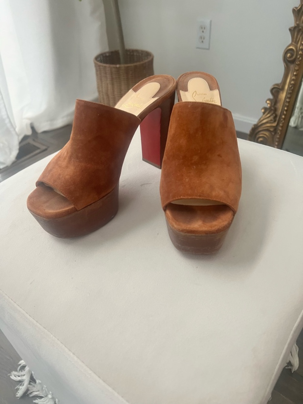 Christian Louboutin Suede Platform Mule